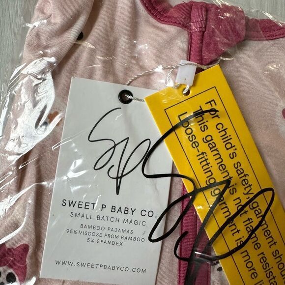 SWEET P BABY CO. Skull Head Zip Up Bamboo Pajamas 3-6 months NWT in packaging - Picture 3 of 4